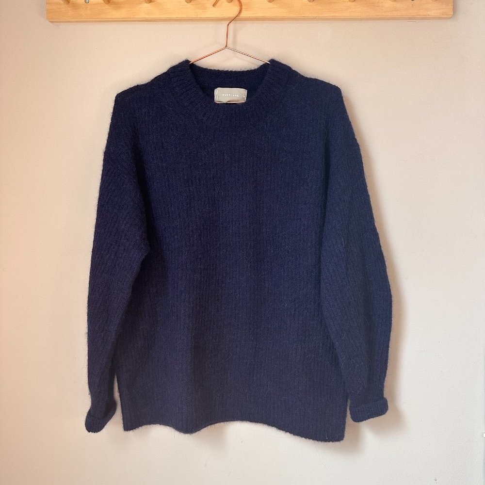 Everlane The Alpaca Crew - Heathered Cobalt - Picture 2 of 10